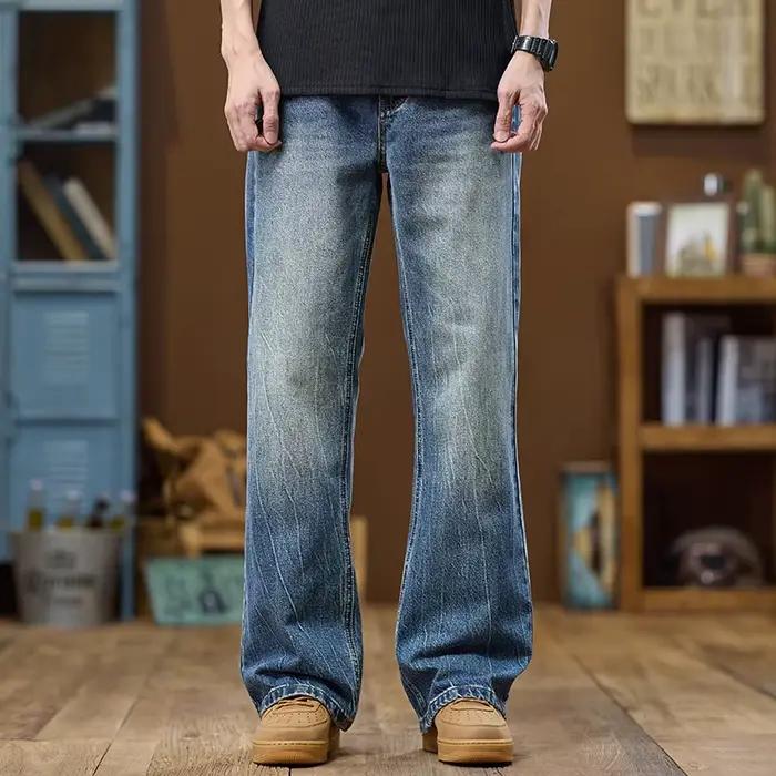 KSTUN – jean évasé pour hommes, pantalon en Denim coupe bootcut, Streetwear, bleu, style américain, 