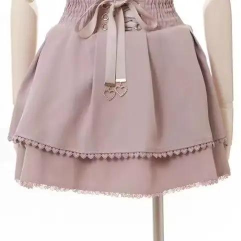 Jupes japonaises pour femmes, taille haute, ligne a, à volants, mode été Saia 2025, Mini Jupe douce 