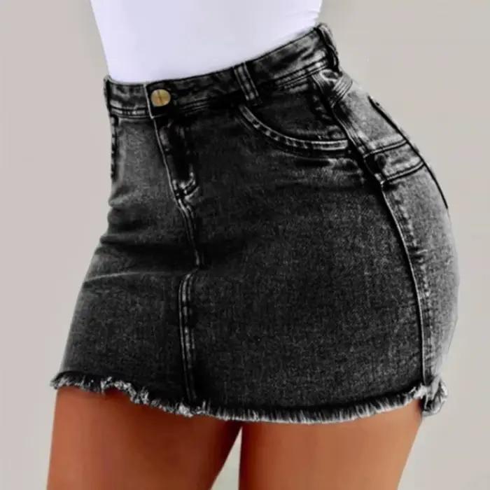 Mini-jupe en jean sexy et chic, moulante, nouvelle collection été, longueur courte, en jean de coton