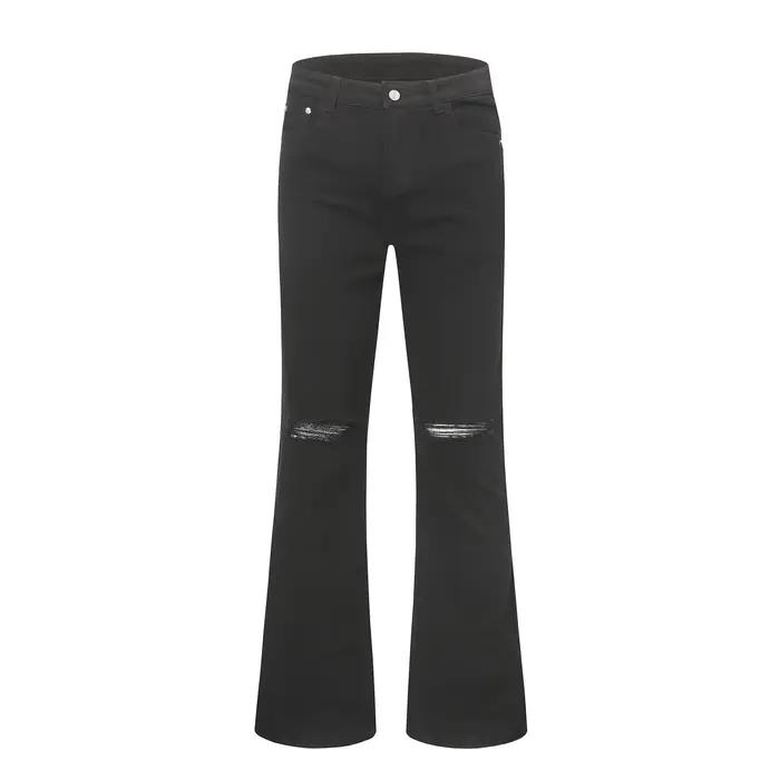 Urban Street – jean évasé coupe cintrée pour hommes, blanc, noir, en détresse, ensemble Y2k, couleur