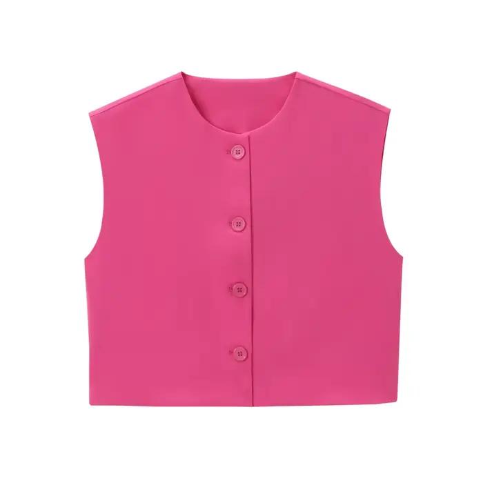 Vintage sans manches gilet femmes mode gilets amples manteau femme débardeur vêtements d'extérieur d