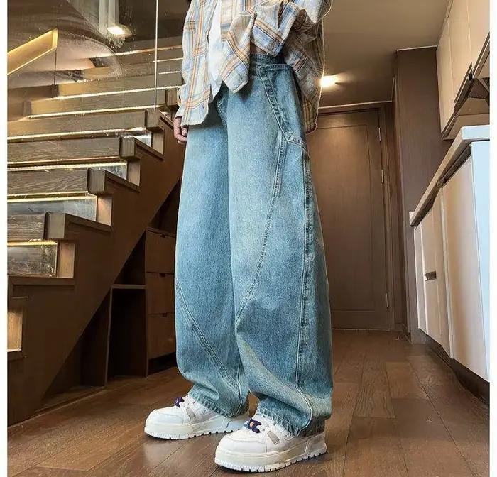 Jeans pour hommes 2025 – Nouveaux pantalons de travail amples à jambe droite, épais et larges pour l
