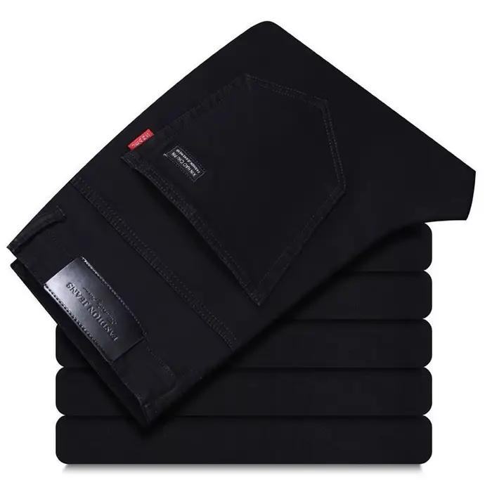 Printemps automne Vintage noir affaires jean hommes décontracté droit Stretch classique travail Deni