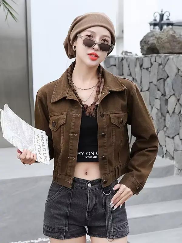 Veste en jean pour femme, nouvelle collection printemps-automne, style décontracté et polyvalent, co