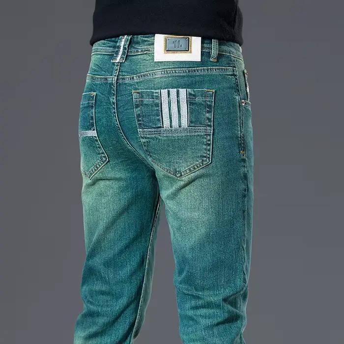 Jean droit extensible rétro pour hommes, pantalon en Denim Baggy délavé, pleine longueur, pantalon d