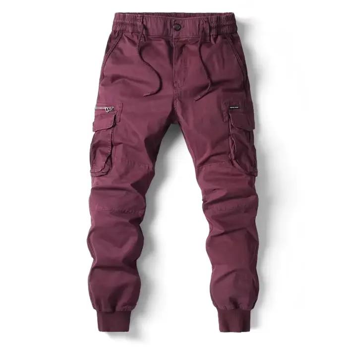 Pantalon Cargo hommes Jogging pantalons décontractés coton taille élastique militaire hommes Streetw