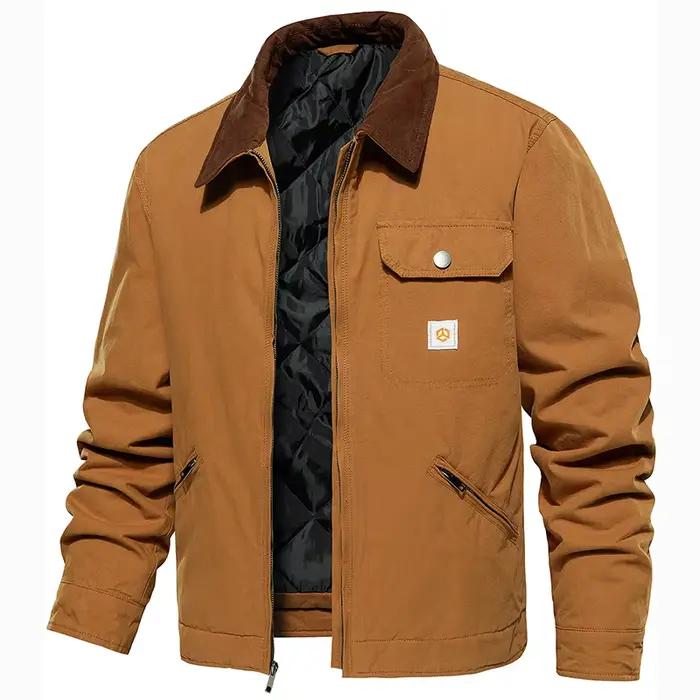 Veste d'hiver en coton pour hommes, chaude, matelassée, rembourrée, doublée, veste de travail Cargo,
