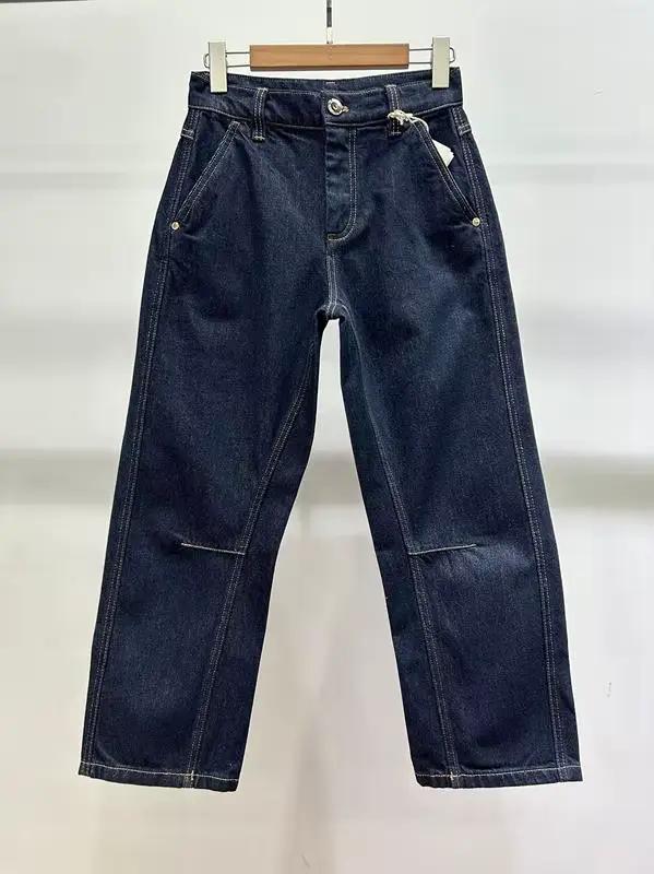 Maxdutti 2026 Jean Cropped Femme Bleu Marine Minimaliste Français Ample Élégant Taille Haute – Panta