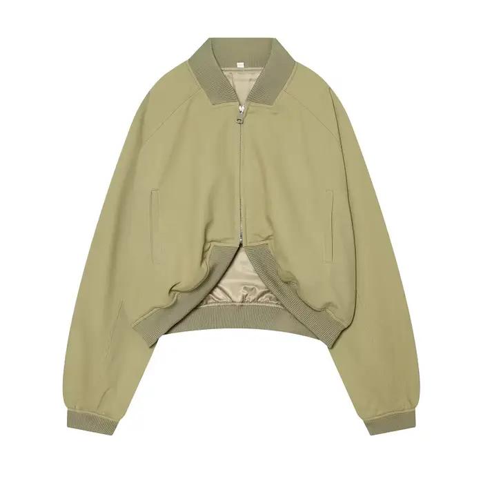 Vestes bomber varsity pour femmes, veste courte à fermeture éclair, vêtements d'extérieur pour femme