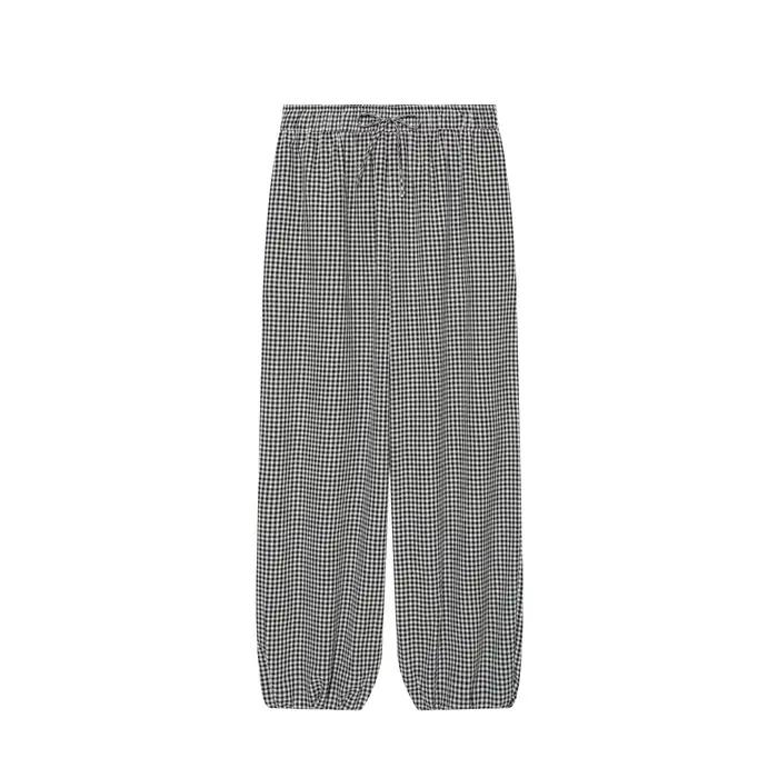 Pantalon Harem Femme 2026 Nouvelle Collection Été Rouge à Carreaux avec Cordon de Serrage – Long, Dé