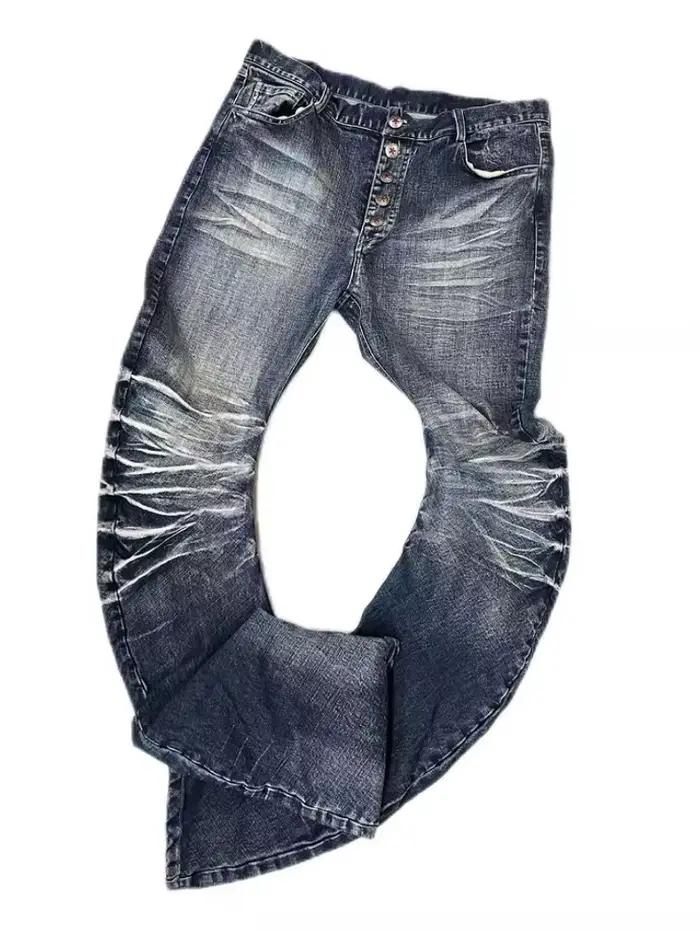 Y2k – jean Bootcut Vintage américain, pleine longueur, sous-culture en détresse, Denim, Style Punk r