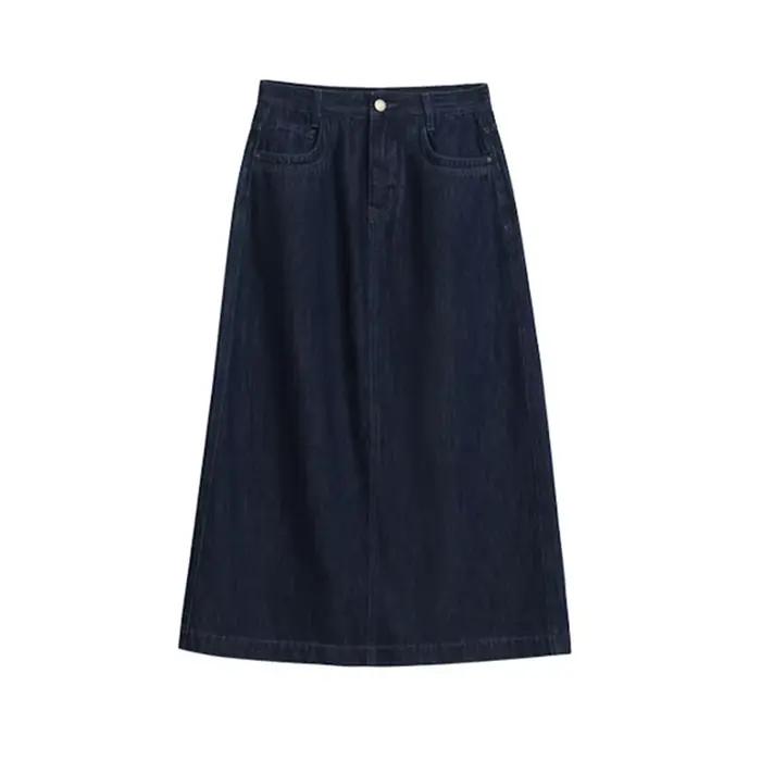CHIC VEN femmes Denim chemise bleu ample décontracté lettre broderie femme Denim veste halt jupe ens