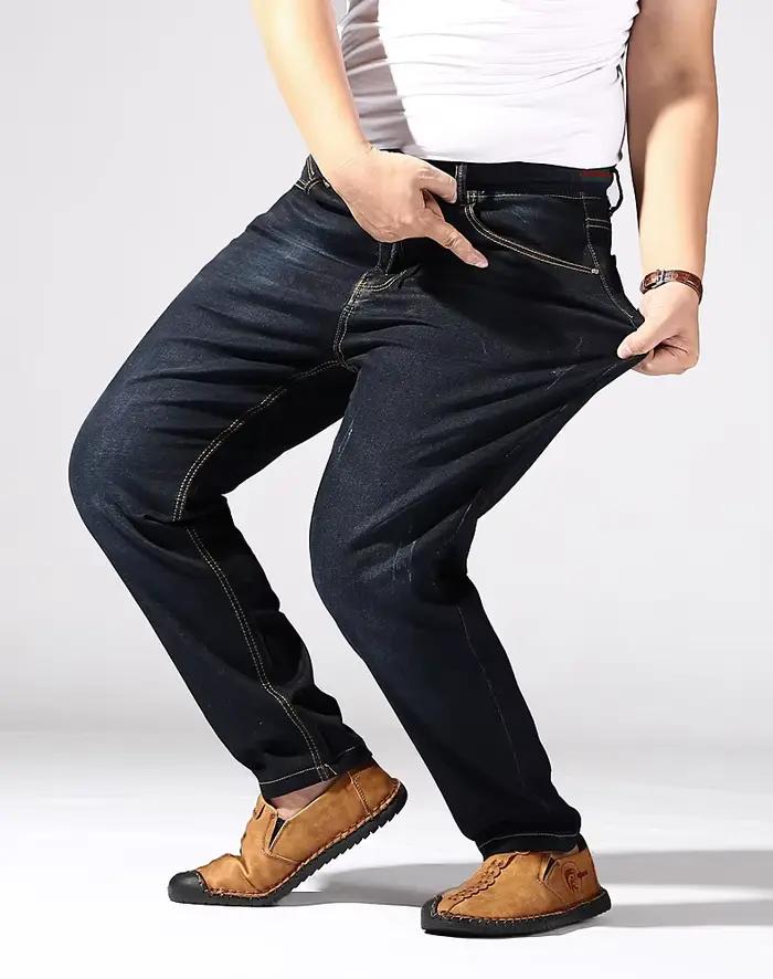 Jean surdimensionné 6XL pour homme, avec poches, très extensible, coupe droite, en denim, pantalon d