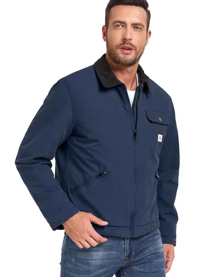 Veste d'hiver en coton pour hommes, chaude, matelassée, rembourrée, doublée, veste de travail Cargo,