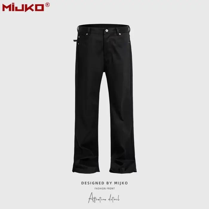 Jeans en denim brut noir pur MIJKO TJ179