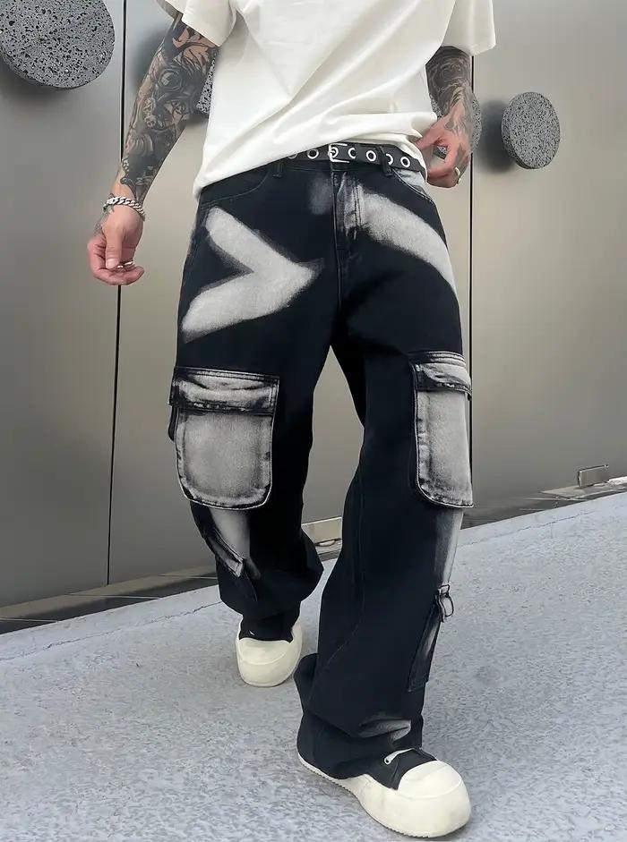 Pantalon Streetwear esthétique homme jean cravate colorant homme Cowboy pantalon jambe large Hip Hop