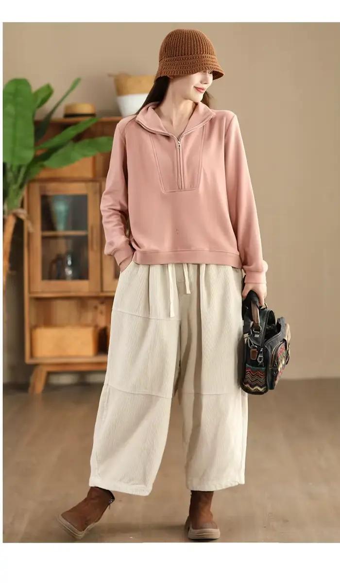 Pantalons décontractés épais et polyvalents pour femmes, nouveau Style d'automne et d'hiver, sarouel