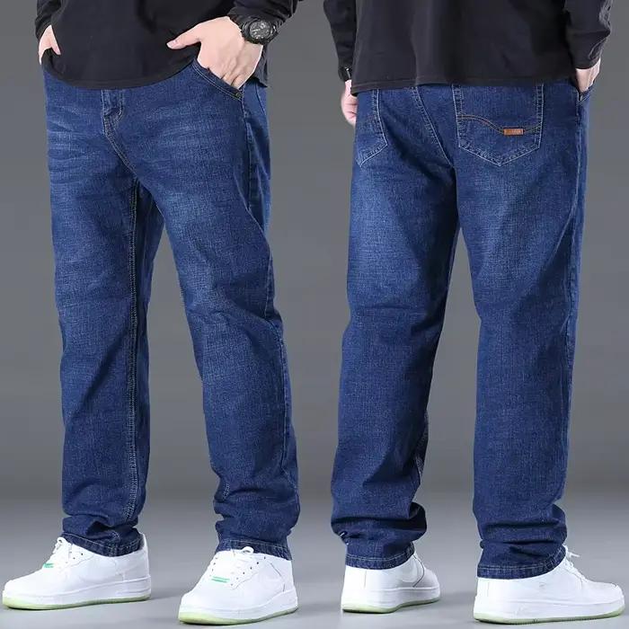 Pantalon en jean pour hommes, grande taille 28-50, tissu Denim hautement extensible, grande taille, 