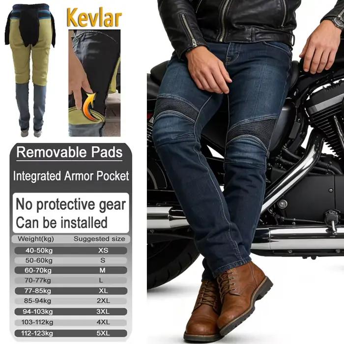 Jean moto en Kevlar pour homme, pantalon de protection pour motocross, équipement de course sportive