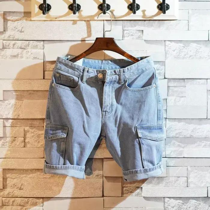 Shorts en jean d'été multi-poches pour hommes – Pantalons courts décontractés style cinq-quarts
