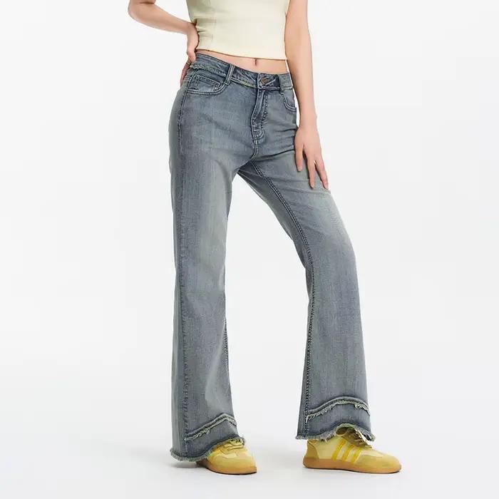 Jean évasé déchiré pour femme Semir, style vintage tendance, effet allongeant les jambes, collection