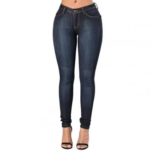 Vintage femmes jean coupe ajustée taille haute Denim crayon pantalon Bootcut hiver Pull-on jean moul
