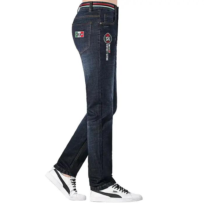 Jean long d'été Bruce & Shlavabo pour homme, jean droit baggy, coupe extensible, coton, mode décontr