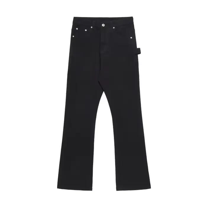 Jean droit noir Cleanfit pour homme, coupe micro-évasée, style urbain américain, tendance estivale, 