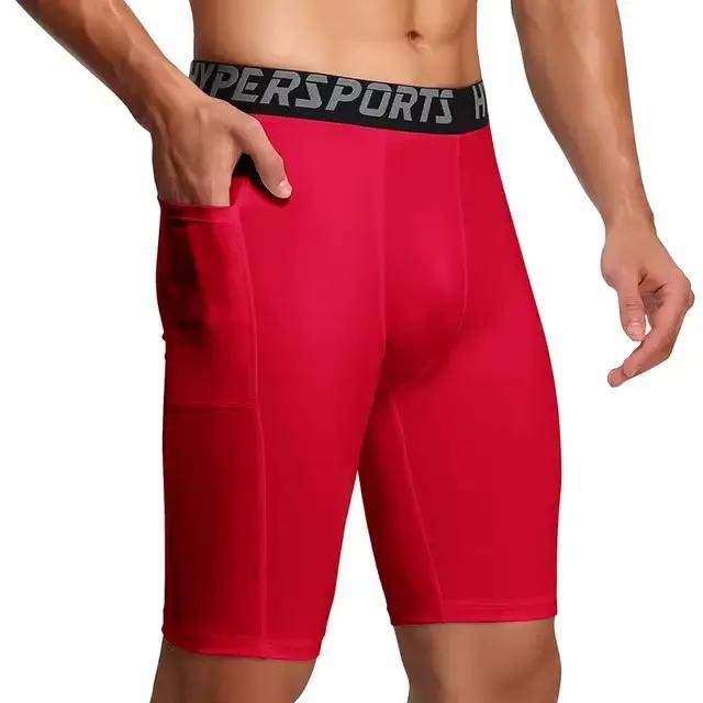 Shorts d'entraînement de compression pour hommes, pantalons courts de jogging de sport d'été, collan