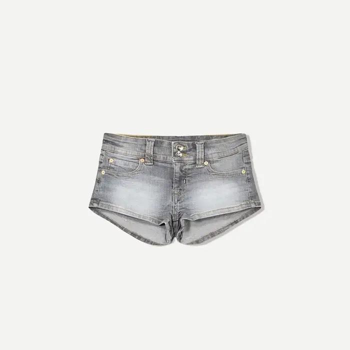Jean court Chic taille haute pour femmes, ligne a, boutons, poches zippées, paquet de hanches, panta