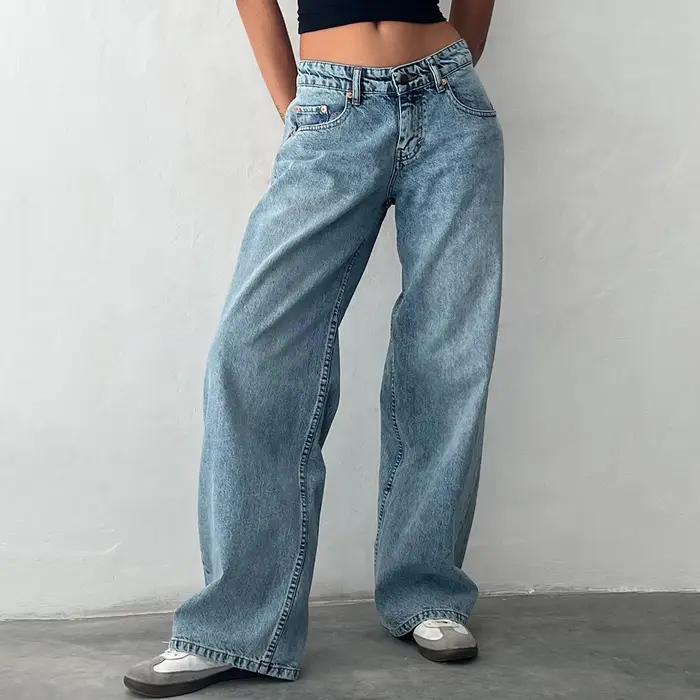 Jeans baggy Y2K pour femmes, tendance, taille basse, décontractés, coupe droite, jeans boyfriend, pa