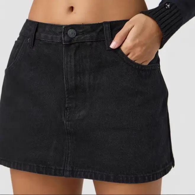 Jupe en jean délavé pour femmes, mode tendance, Simple, assortie avec tout, Mini jupes pour filles, 