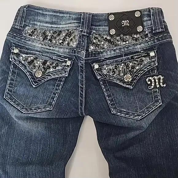 Y2K Bootcut jean femmes vêtements Harajuku bleu Bling bouton rabat poches jean gothique taille haute