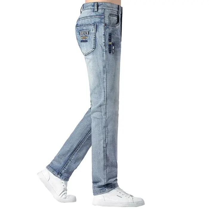 Nouveau jean d'hiver pour homme Bruce&Shark, jean bleu pour homme, mode décontractée, coupe droite, 