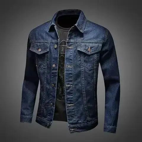 Vestes en jean coupe couvertes pour hommes, manteau en jean bleu, cow-boy vintage, prix bon marché, 