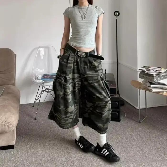 American CamSolomon-Jean denim à jambe droite pour femme, pantalon décontracté, High Street, 2025