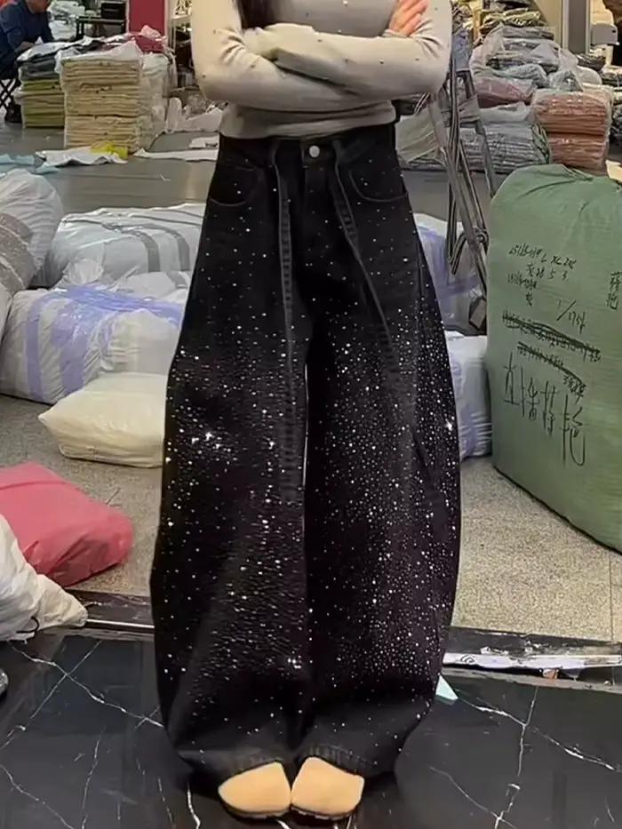 Jean ample en denim pour femme style coréen, nouvelle collection automne-hiver 2026, pantalon long r