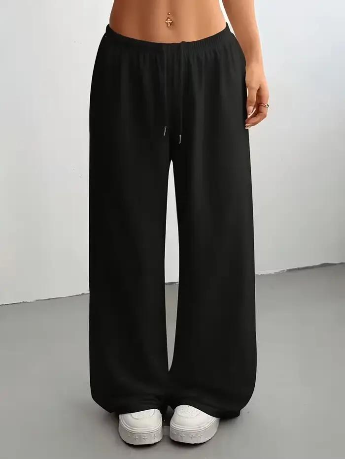 Pantalon de jogging en coton pour femme, décontracté, avec cordon de serrage, coupe ample, unisexe, 