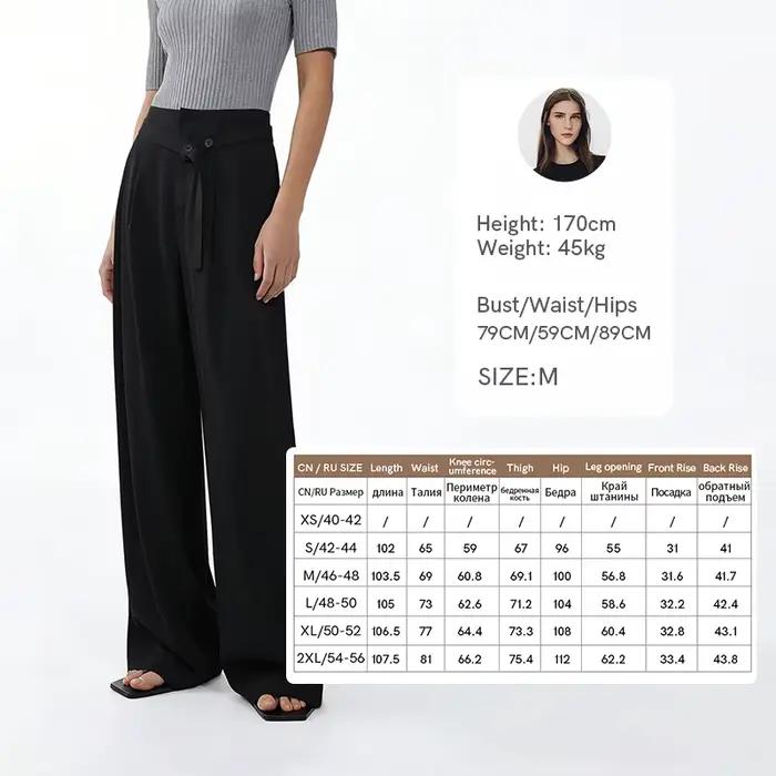 Pantalon Femme Amii 2026 Nouvelle Collection Été – Pantalon Décontracté Asymétrique Ceinturé en Méla
