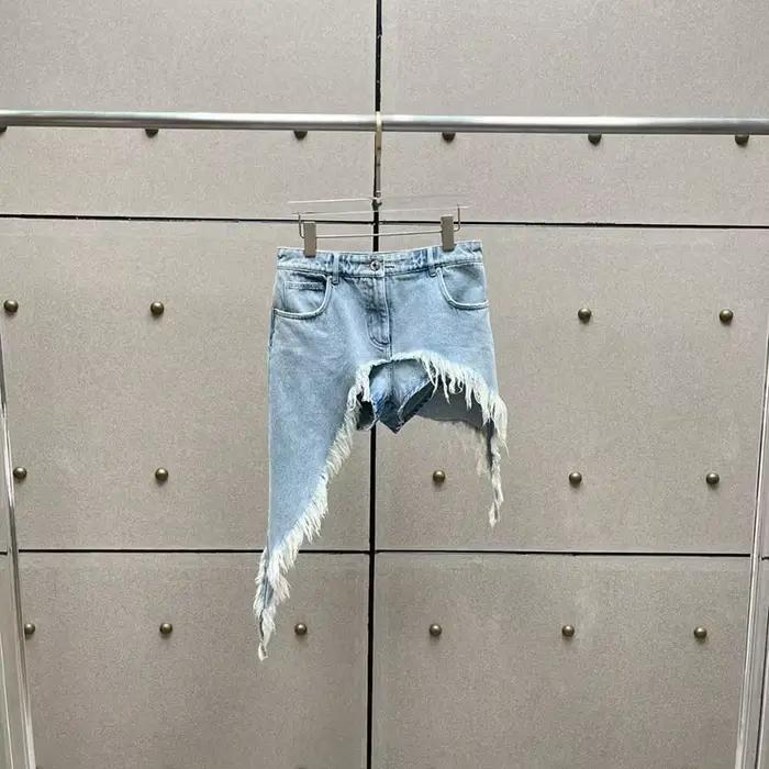 Shorts en jean asymétriques à bords effilochés pour femme, jupe-short décontractée et polyvalente po