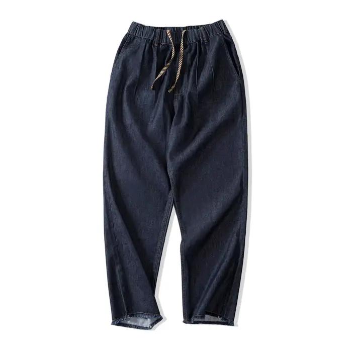 Maden Pantalon jeans masculin pour l'automne Jeans à double pli Taille ample et droite Pour l'automn