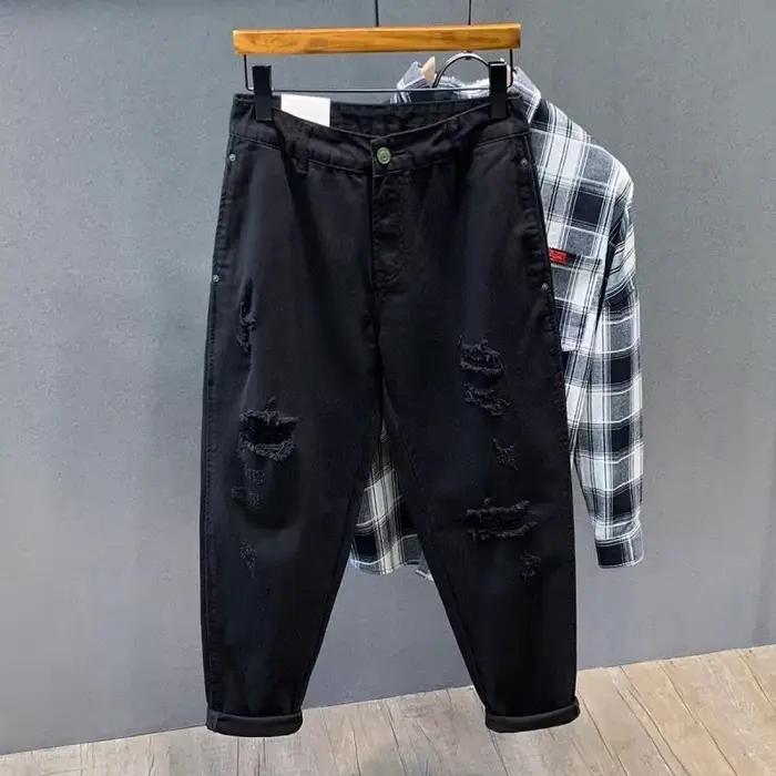 Jean Déchiré pour Homme, Décontracté, Confortable, de Haute Qualité, Grande Taille FJ36, Nouvelle Mo