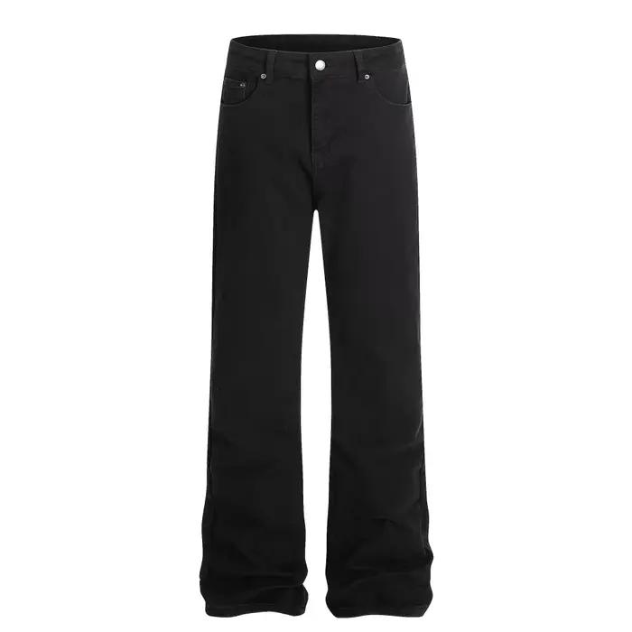 Jean en détresse de couleur unie pour homme, pantalon en Denim rétro Simple et décontracté avec poch