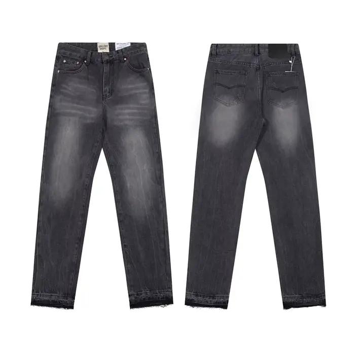 Jeans pattes d'éléphant en denim délavé et usé avec patchwork