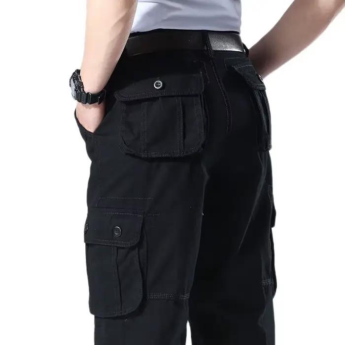 Pantalon Cargo tactique pour homme, salopette de travail militaire, ample, droit, Long, multi-poches