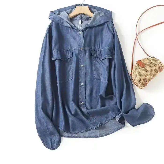 Chemises et chemisiers en jean chemisiers de luxe pour femmes mori girls style japonais vintage à ma