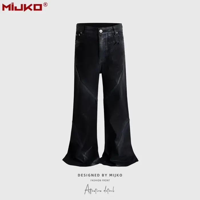 Jeans cirés à motif spiralé MIJKO ZJ162