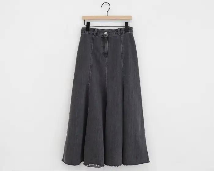 Vintage noir Denim taille haute jupes longues pour les femmes 2025 automne hiver nouvelle mode bleu 
