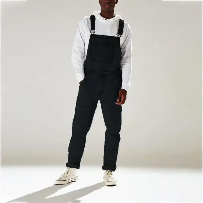 2026 Combinaison en jean pour homme, style streetwear, printemps automne, tendance, pantalon à brete