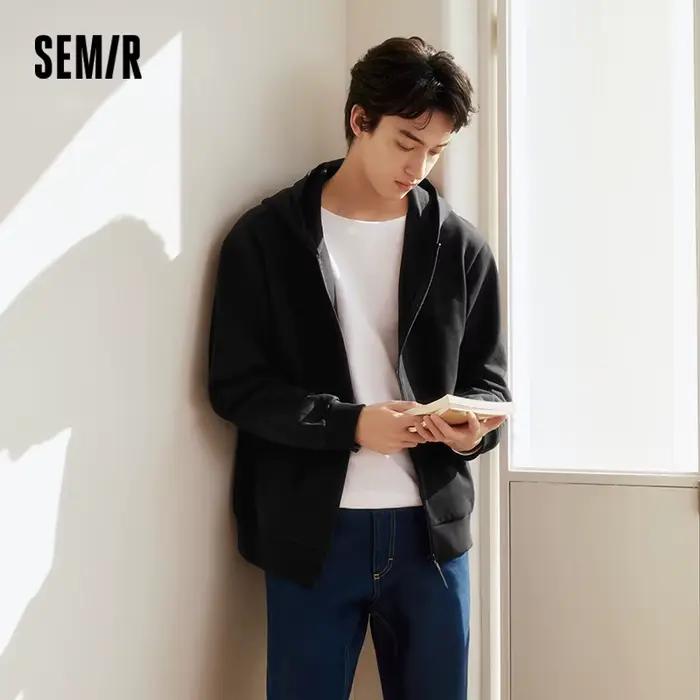 Veste Minimaliste Homme Semir Printemps Tricotée à Capuche Décontractée Extérieure Polyvalente Style